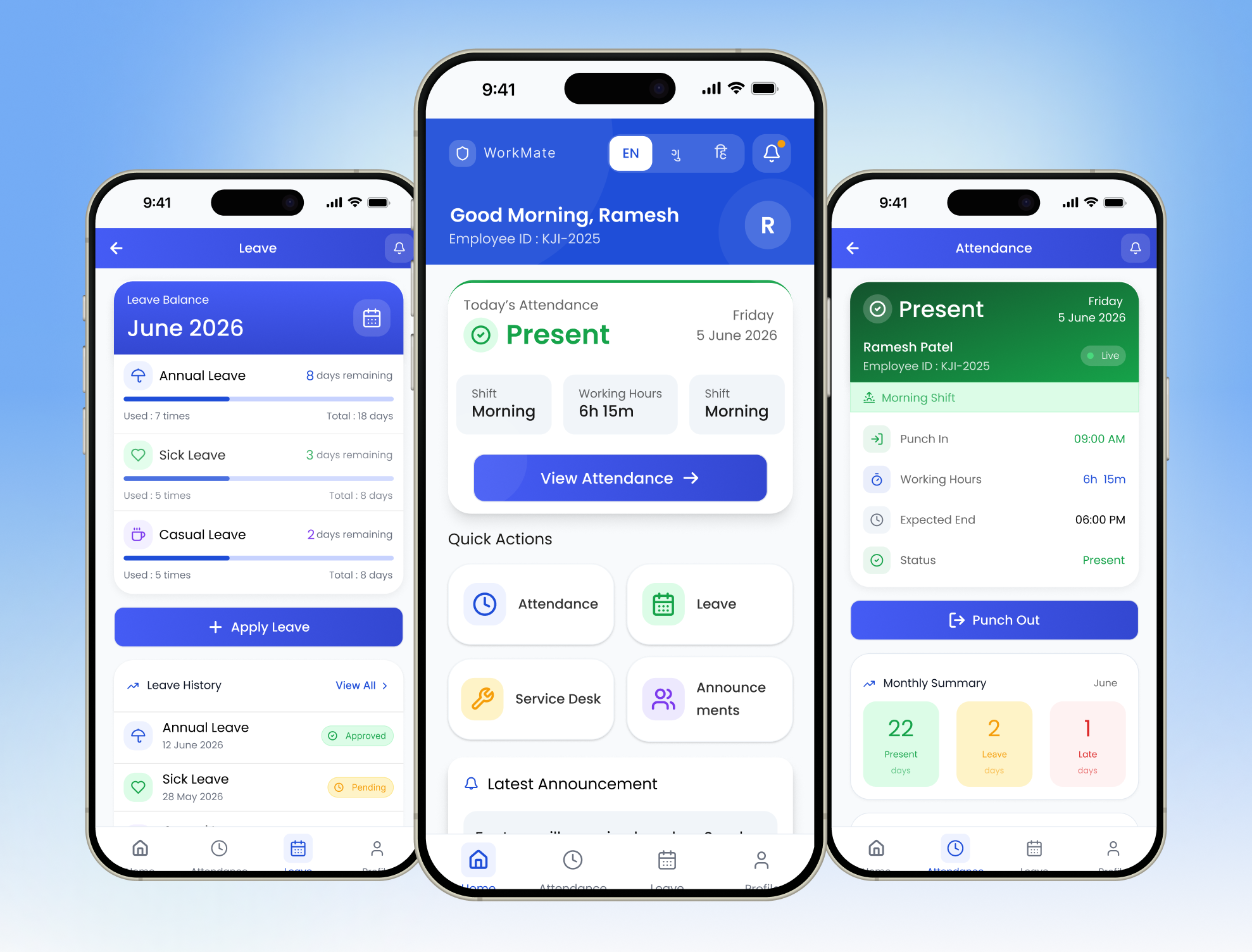 WorkMate App Screens